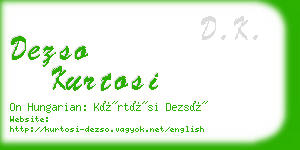 dezso kurtosi business card